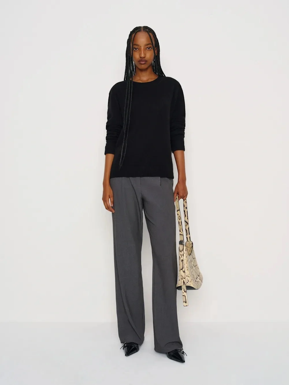 Reformation Black Cashmere Boyfriend Sweater Small - Picture 2 of 3